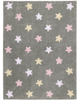 Детский ковер Lorena Canals Триколор Звезды Stars Tricolor (серо-розовый) 120*160